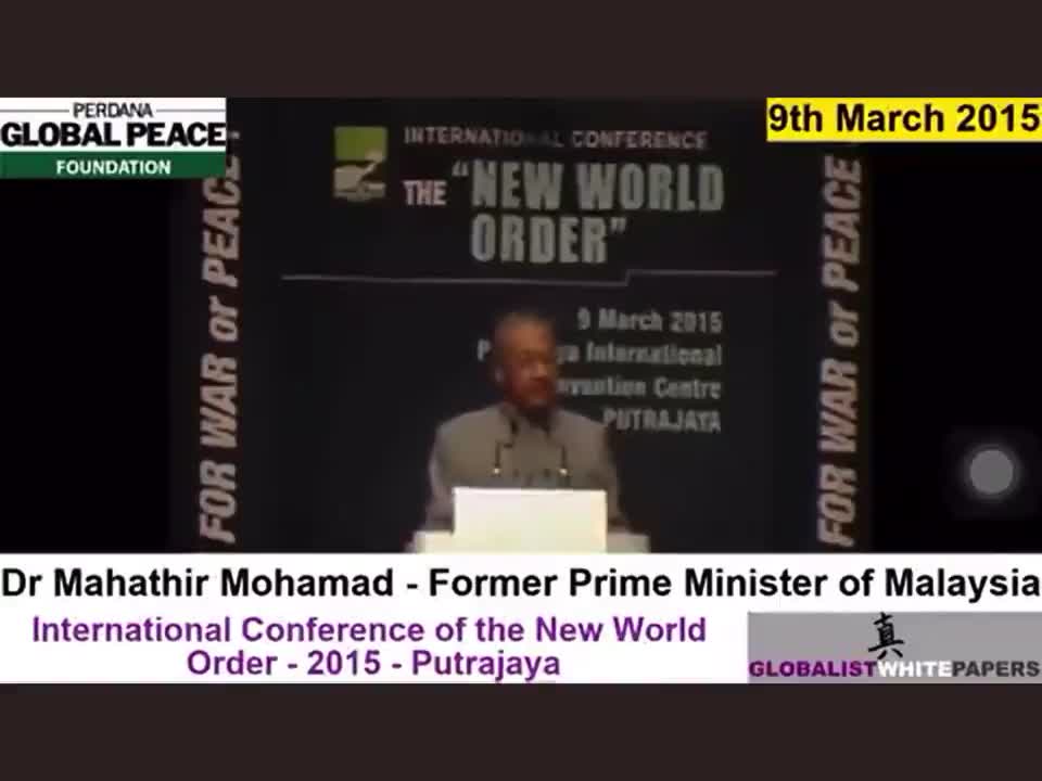 Malaysia's former prime minister dr Mahathir Mohamad whistle-blows global depopulation plan (2015)