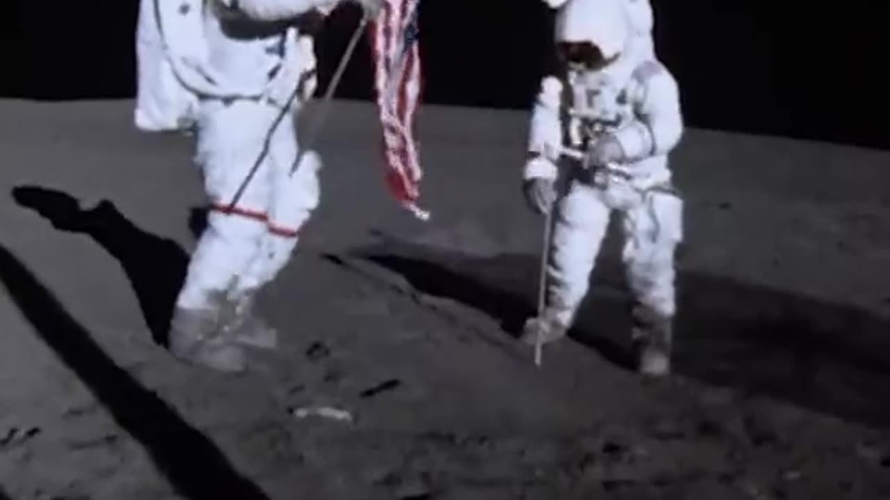 US flag on moon