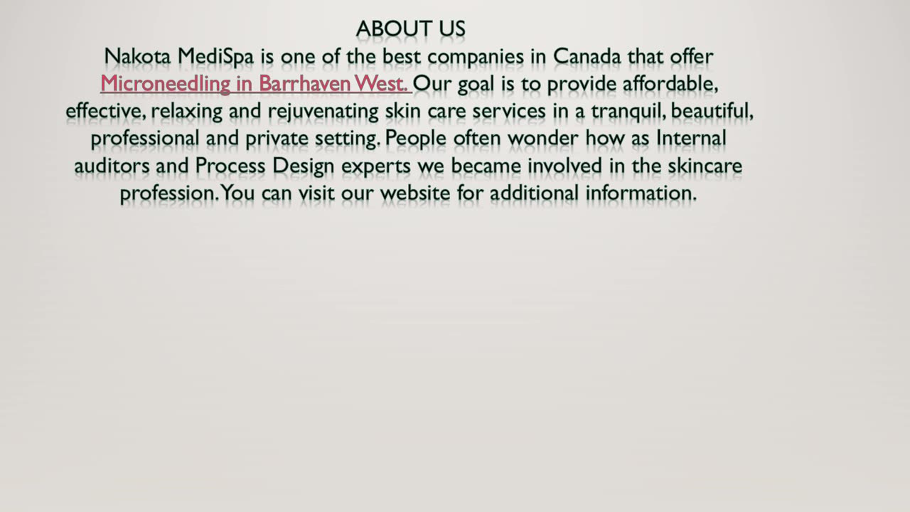 Microneedling in Barrhaven West.