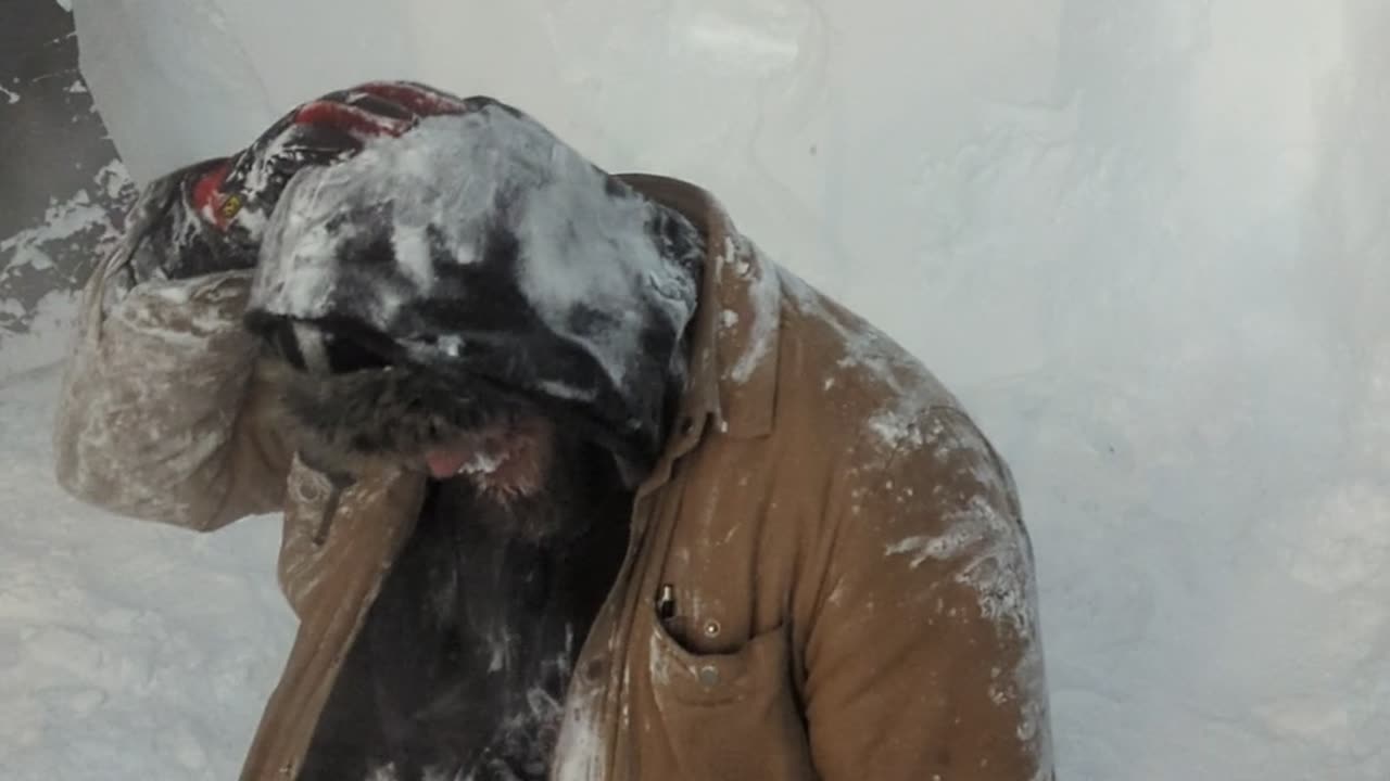 Man Comically Trapped Outside South Pole Doors