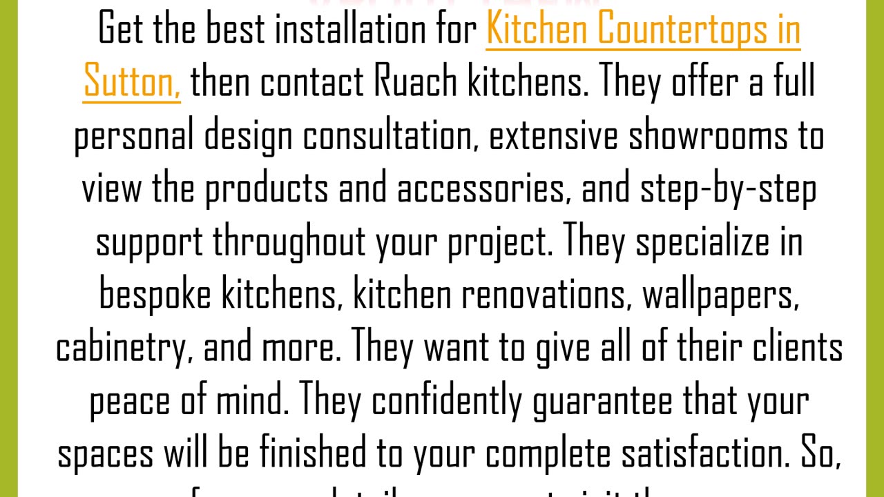 Get the best installation for Kitchen Countertops in Sutton