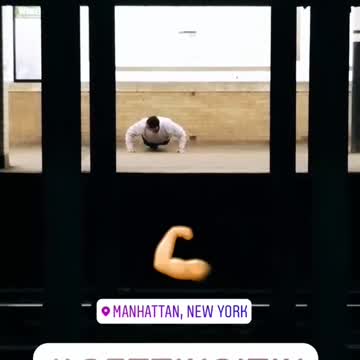 Collared shirt guy does pushups in subway terminal