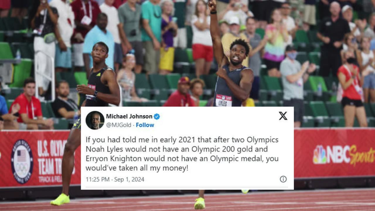 Michael Johnson Shares Risky Predictions on Noah Lyles & Erriyon Knighton.