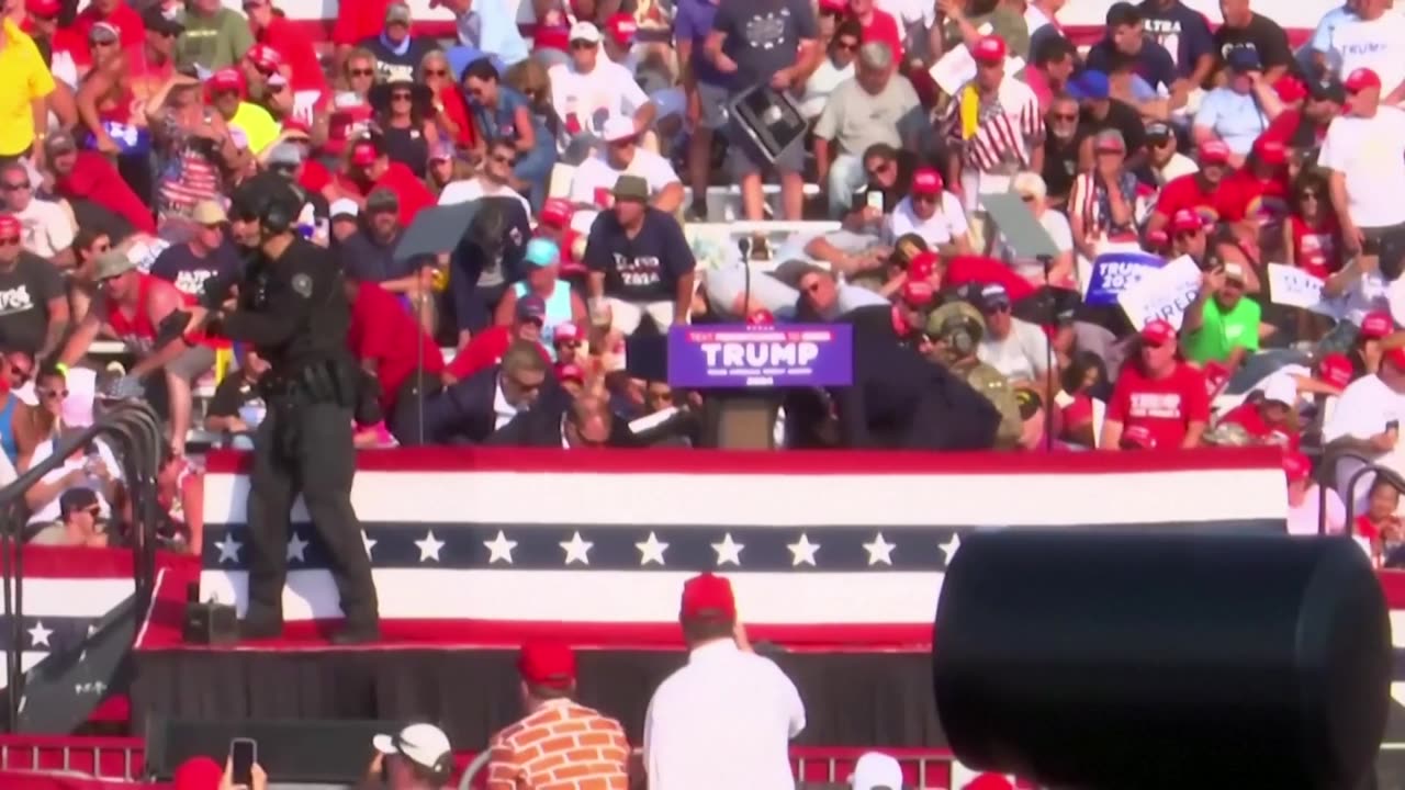 President Donald J Trump Shot in His Ear at Butler PA Rally