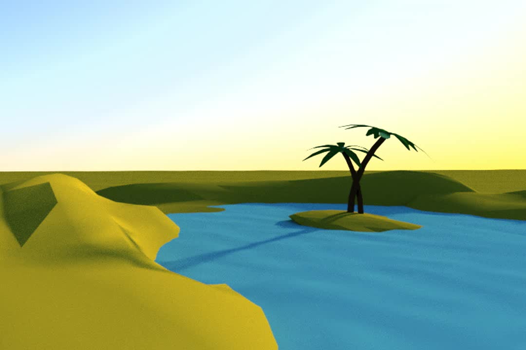 Oasis low poly in 3Ds max