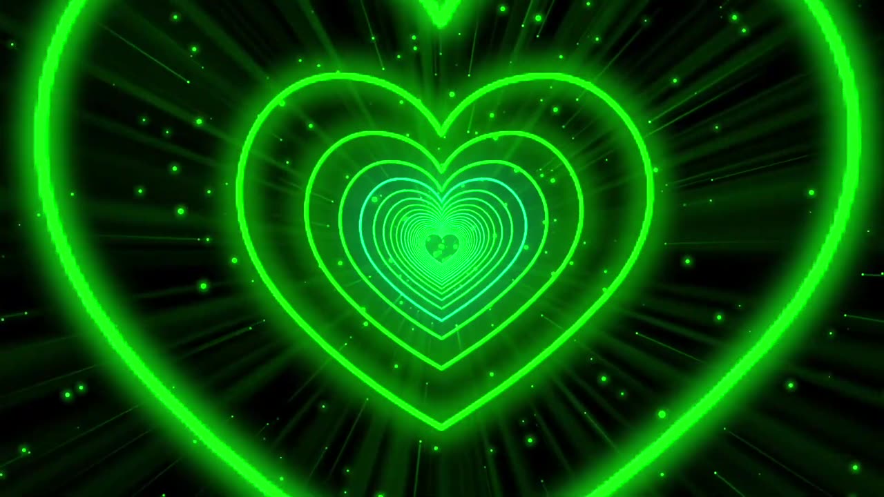 833. Heart Background💚Love Heart Tunnel Background Video Loop Heart