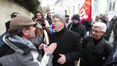 Jean-Luc Mélenchon hurle sur un cheminot à Périgueux - 26/01/2017