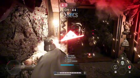 SWBF2: Arcade Onslaught Darth Vader Crait Gameplay