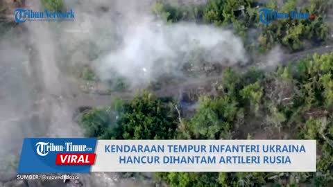 Ukrainian infantry fighting vehicle destroyed by Russian artillery