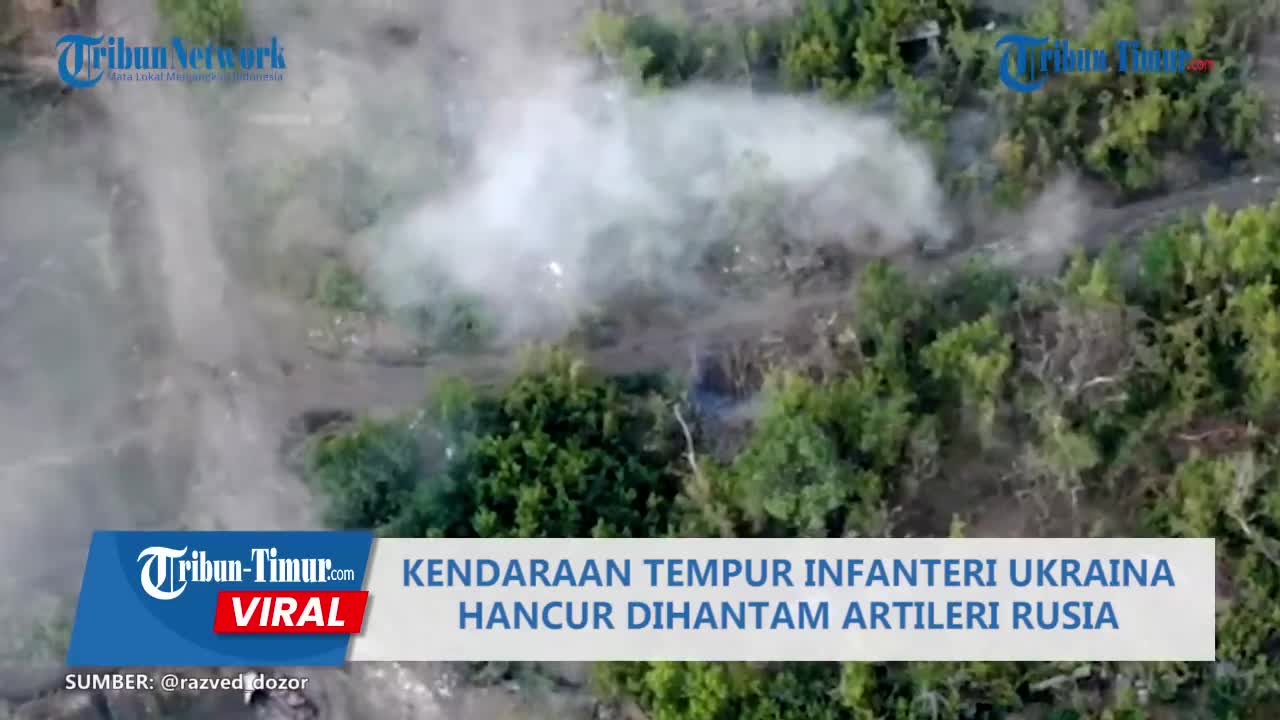 Ukrainian infantry fighting vehicle destroyed by Russian artillery
