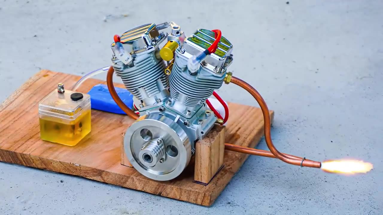 Mini V-Twin Engine Four-stroke Test | Art and Craft