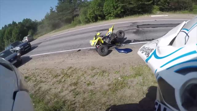 ATV Head on Collision with a Car