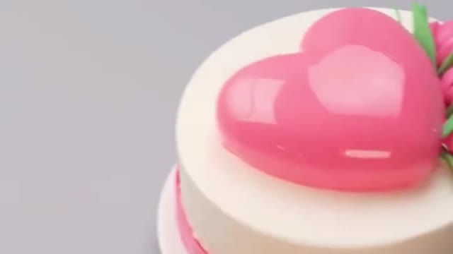 Pink Heart Shape Cake!!!