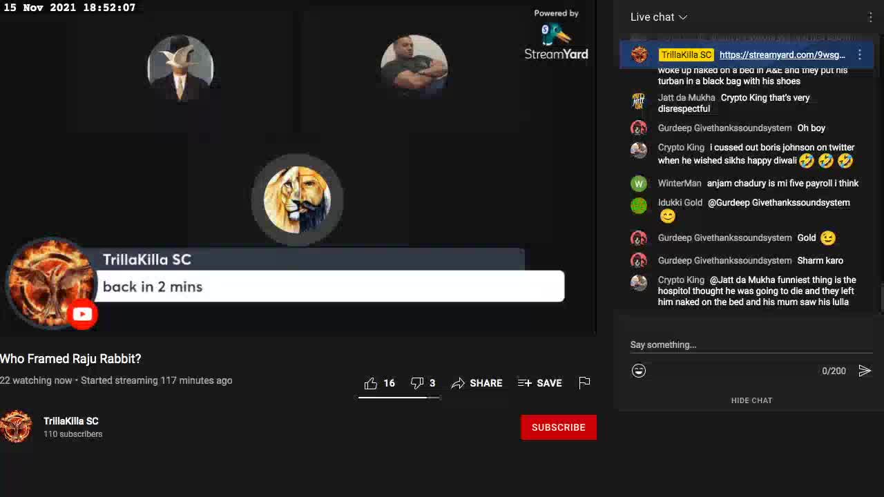 R Trilla 2021-11-15 Who Framed Rau Rabbit #pt2