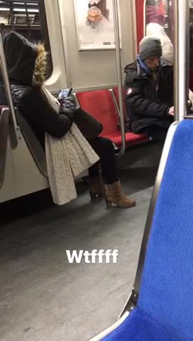 Rat slips into mans jacket on subway train