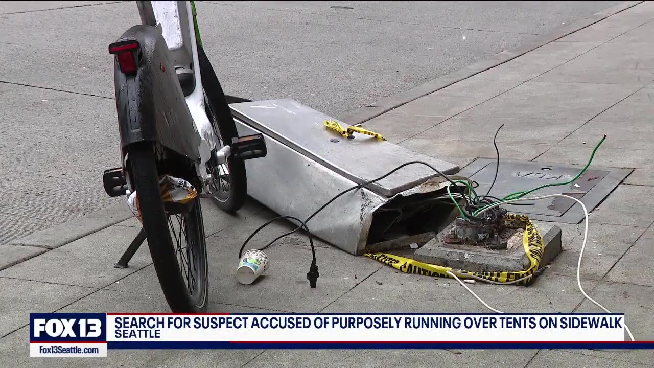 FOX 13 Seattle Search for suspect accused of running over tents in Seattle