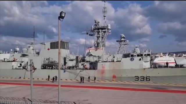 Activists in Greece staged a protest against the entry of a NATO ship into the port, throwing it with red paint