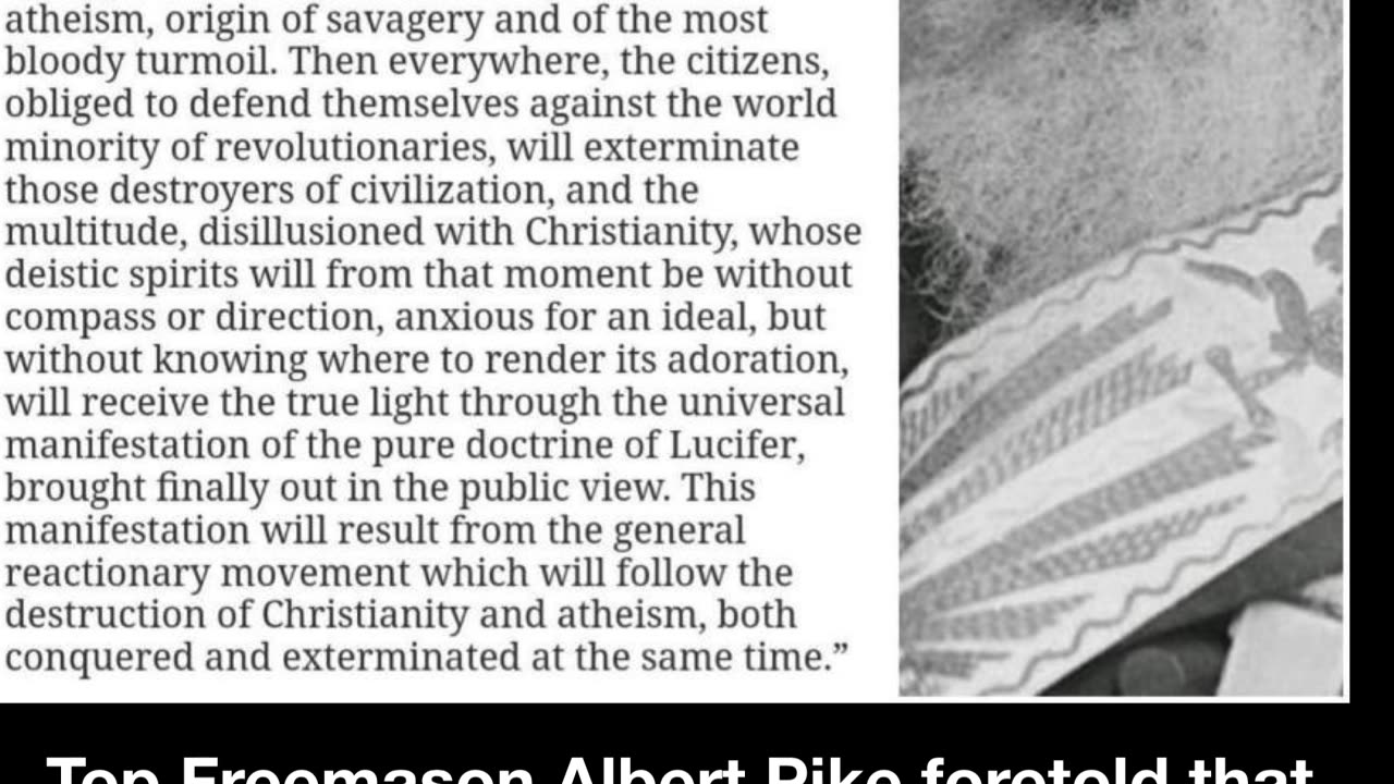 Top Freemason Albert Pike foretold that World War III would erupt between Zionists and Muslims.