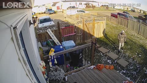 Squirrel in Recycle Bin Startles Man