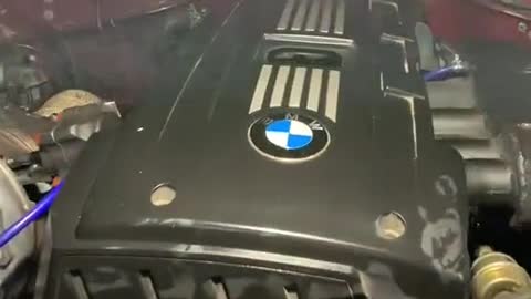 Changing car engine, car