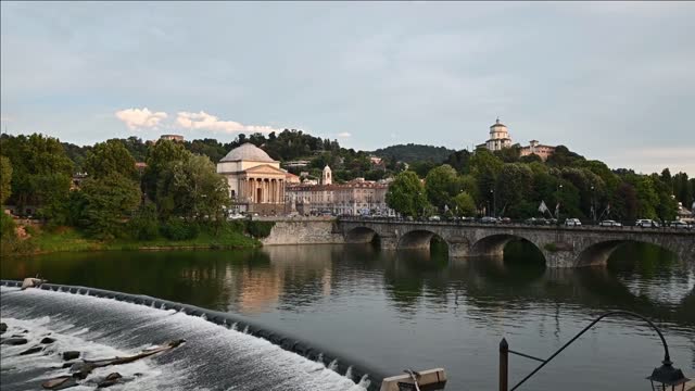 turin piemonte italy beautiful evening view of the gran