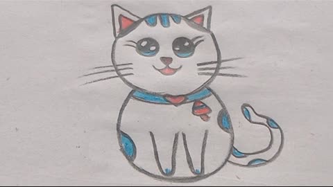 Cute cat drawing