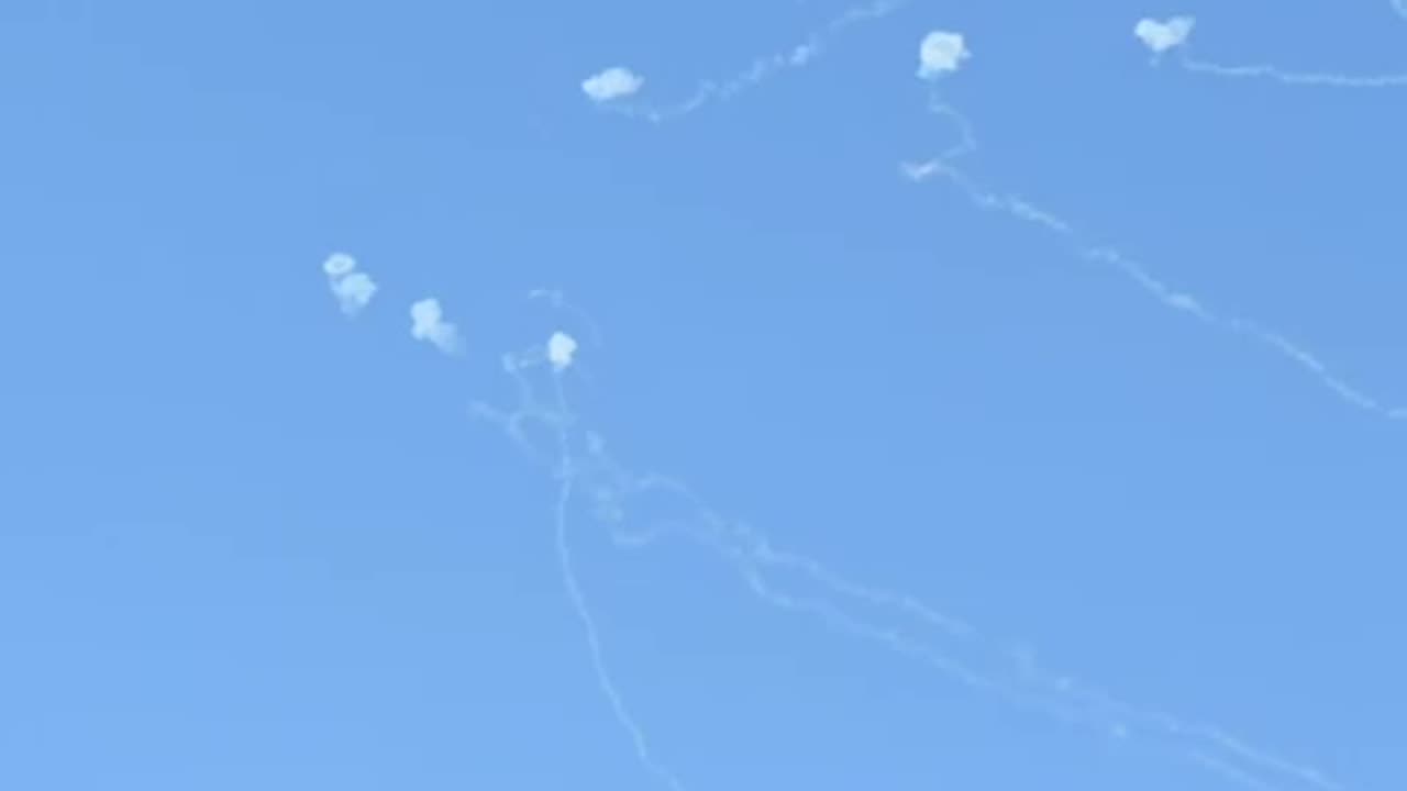 A barrage of 20 rockets was fired a short while ago from Lebanon at the Kiryat