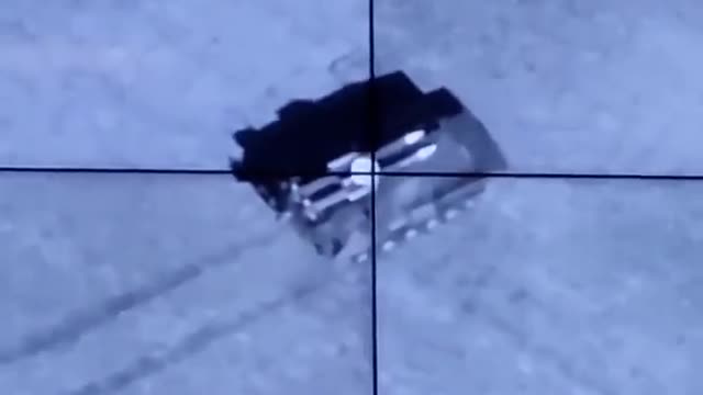 Destruction of a Russian military vehicle with a Turkish Bayraktar TB2 drone