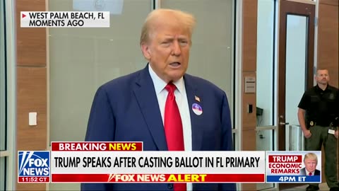 president trump says it was a great honour to vote in the florida primary