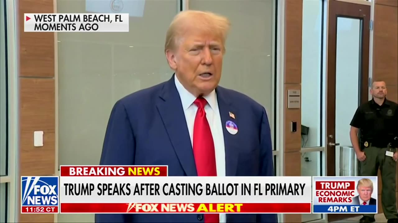 president trump says it was a great honour to vote in the florida primary