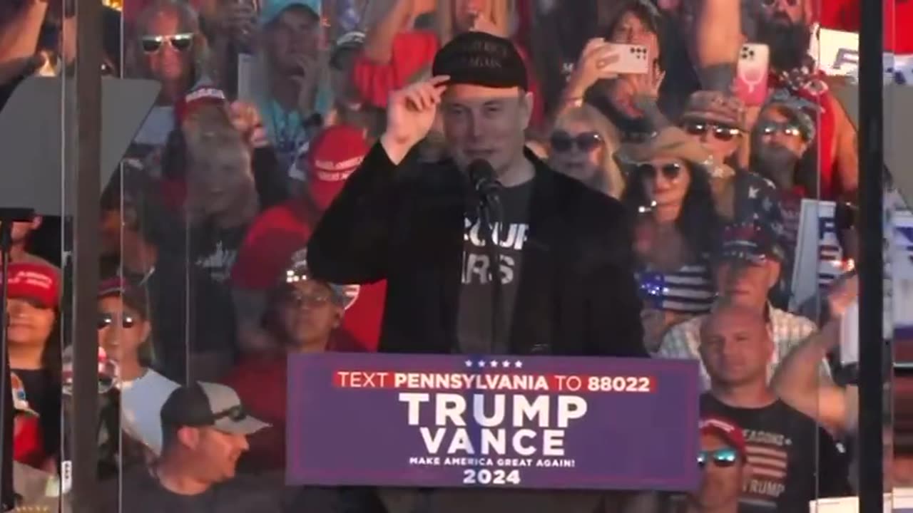 Elon Musk (Dark Maga) joins Trump on stage in Butler, Pennsylvania