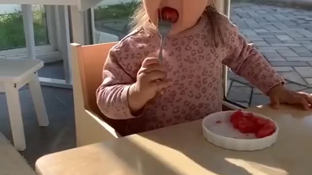 Cute baby 💜| watermelon 🍉|funny video|