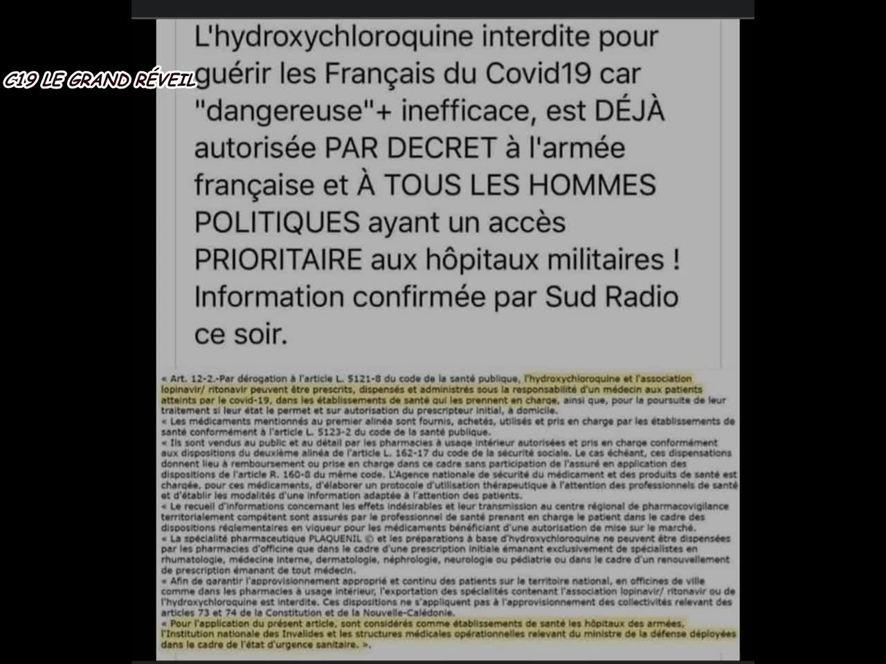 PENDANT QUE LES GOYS ÉTAIENT CONFINÉS AVEC DU DOLIPRANE, LES ÉLITES SE SOIGNAIENT CHEZ RAOULT !