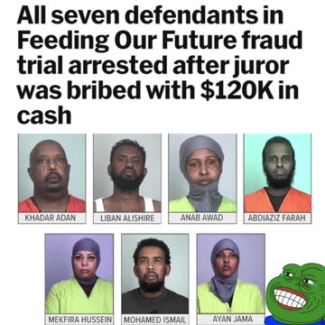 NEWS FLASH - Somalian & East African Migrants Stole $250 Million from Tax-Payer Funded Child Nutrition Program - and just arrested for Bribing a Juror with $120k