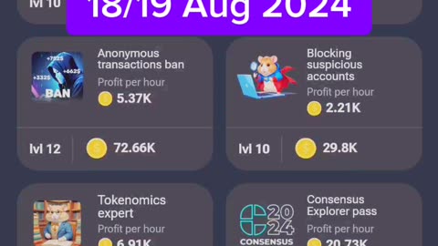Latest COMBO CARDS 18/19 Aug 2024