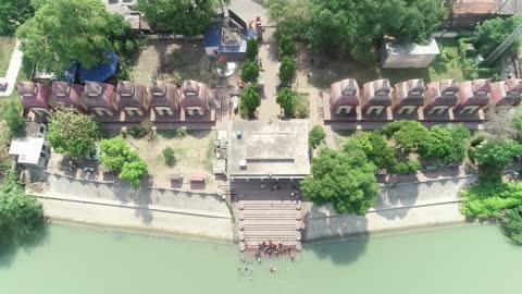 Drone shoot in tample