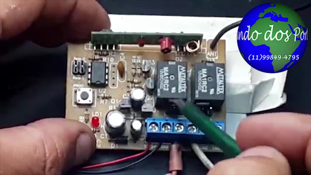 Cadastrando controle remoto de portão automático em receptor externo