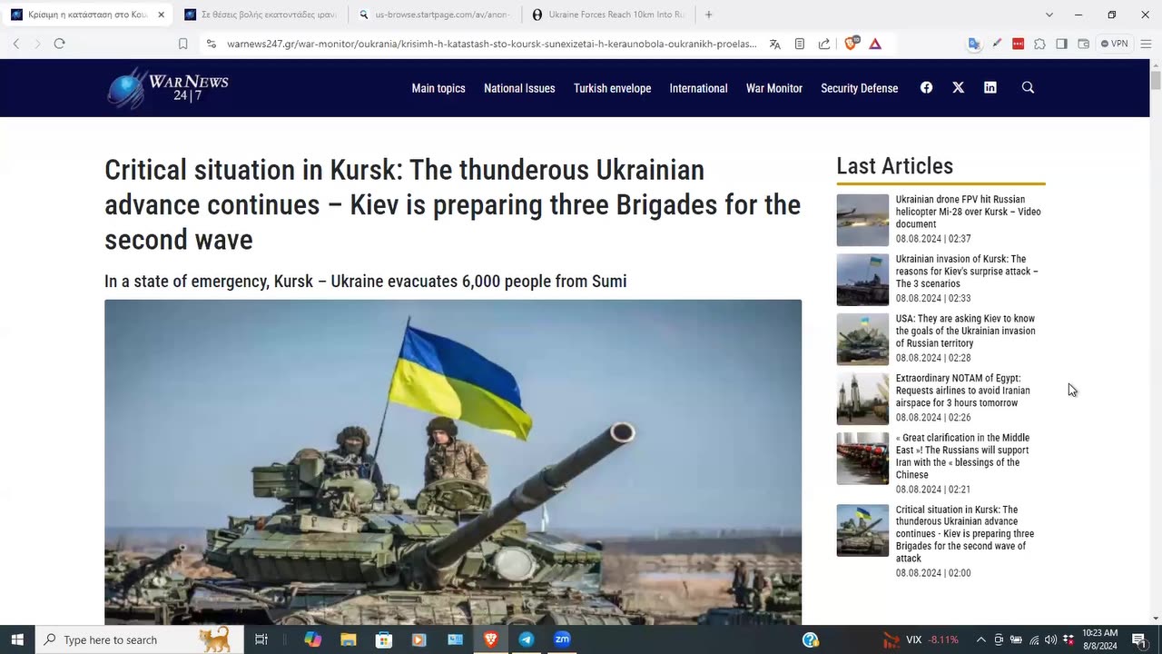 War News! Ukraine invades Russian Oblast of Kursk, Russia Scrambles