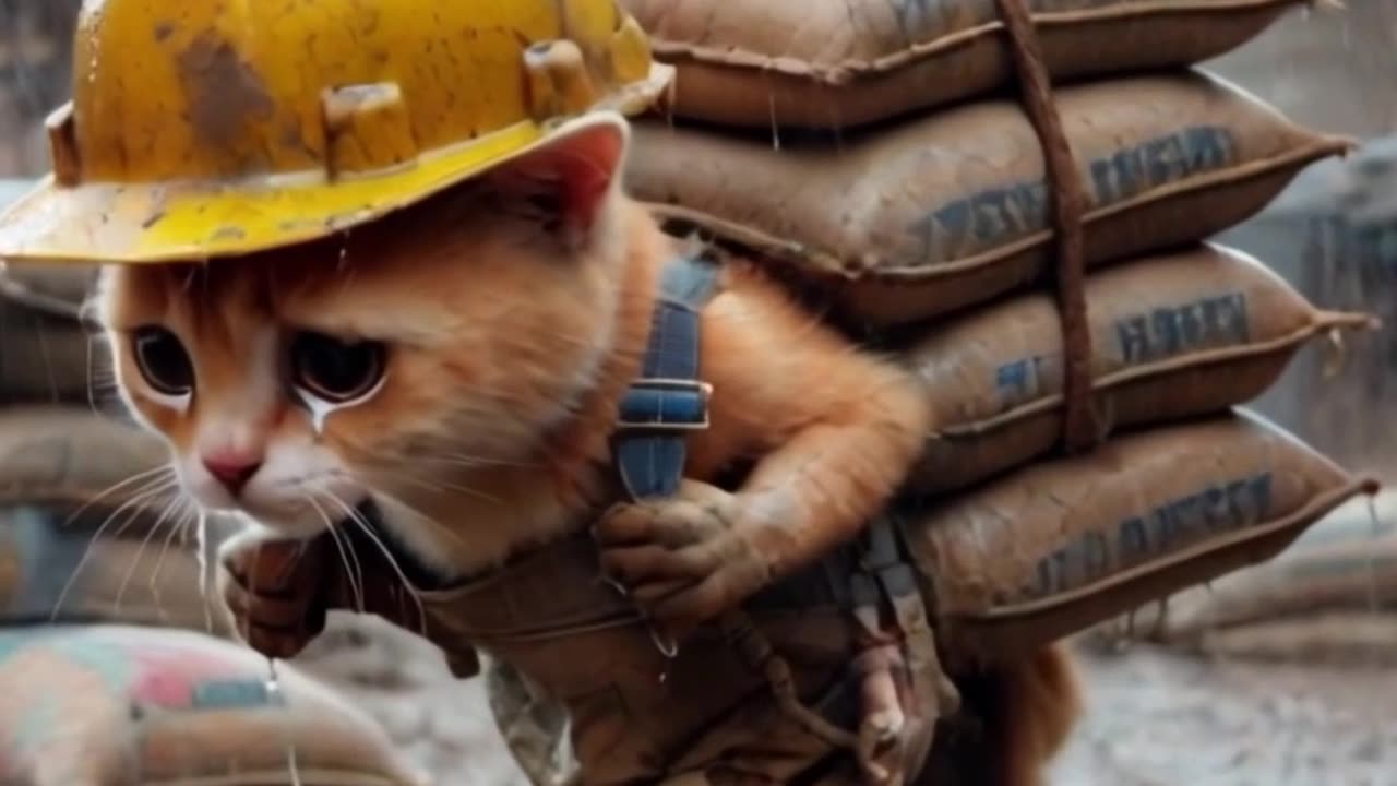 Ai Cat Has to Work Hard To Survive in this World #Aicat #Aivideo #Work #Cat