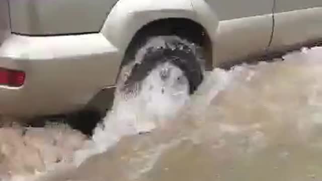 Traveling in a flooded vehicle