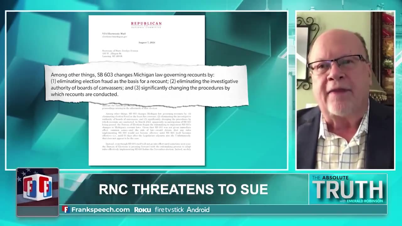 Michigan State Sen Runestad says the RNC is finally responding to concerns about Democrats' plan