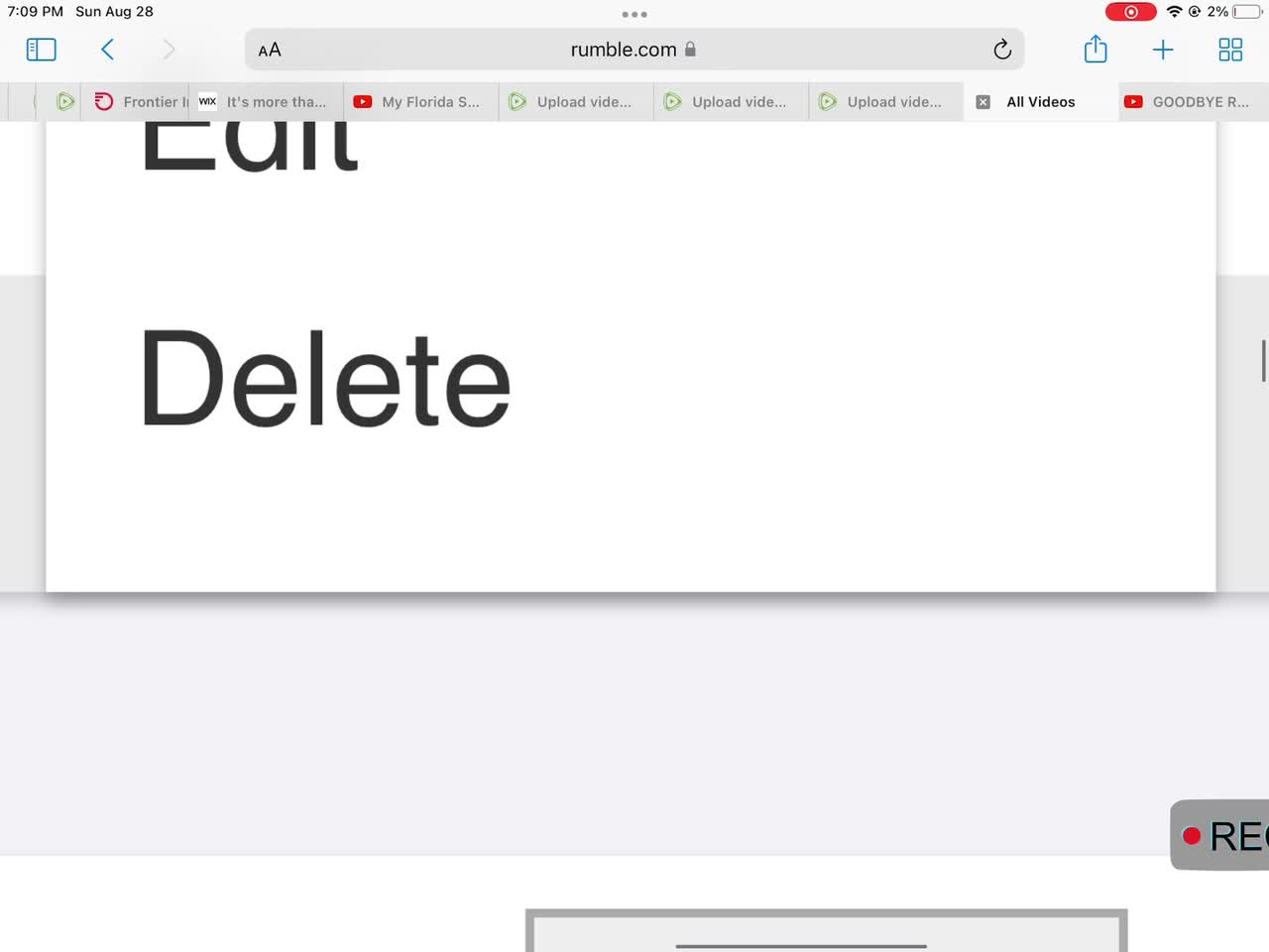 DELETING ONE OF MY VIDEOS??????