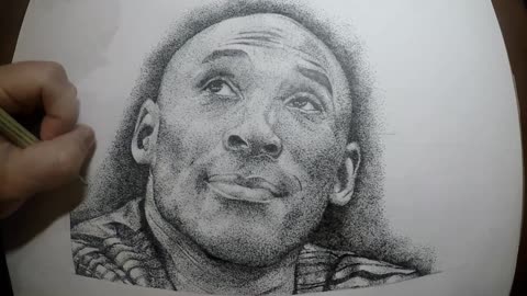 R.I.P. Kobe Bryant - Tribute Drawing - Portrait Pointillism