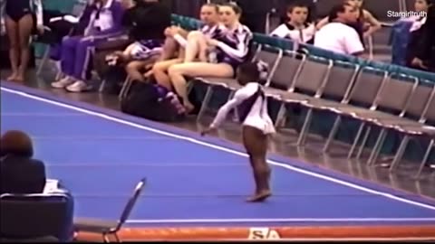 Adorable footage of a tiny Simone Biles at junior competition