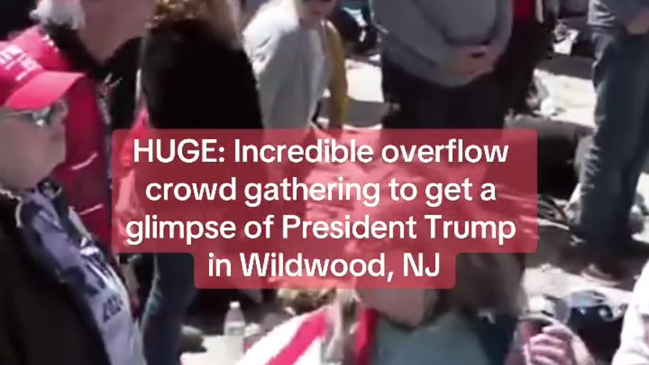 Incredible overflow crowd gathering to get a glimpse of President Trump