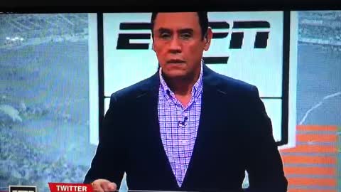 Video: Pantalla gigante cae sobre presentador de Espn en vivo