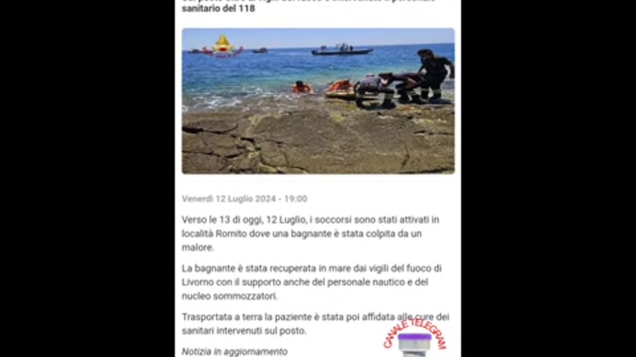 Malori improvvisi dall' 11 al 13 luglio 2024.