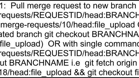 How to checkout merge request locally and create new local branch