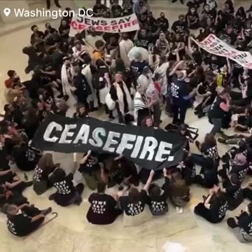 Large group of anti-israel protesters have taken over inside US Capitol rotunda
