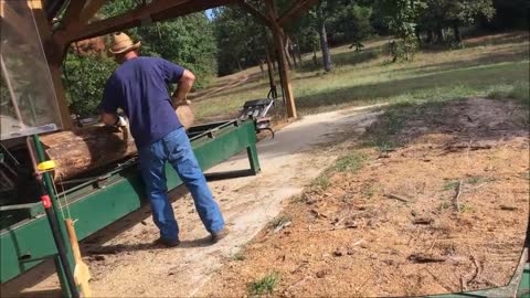 Circle Sawmill Milling Deadfall Pine Logs